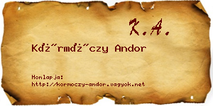 Körmöczy Andor névjegykártya